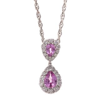 A Lady's 18K Pink Sapphire & Diamond Pendant