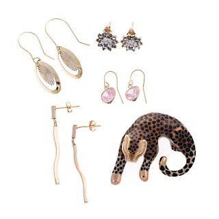 A Collection of Earrings & Enamel Slide