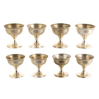 Set of 8 Stieff sterling champagne/sherbet cups