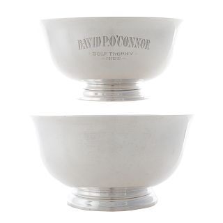 Pair sterling silver Paul Revere bowls