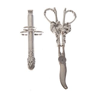 Charles Christofle French silver asparagus tongs