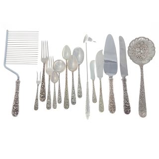 Kirk "Repousse" sterling 101-pc flatware