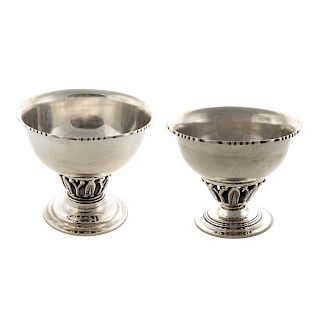 Two Mexican sterling footed bowls by Sanborns