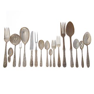 Kirk "Repousse" sterling 51-pc flatware