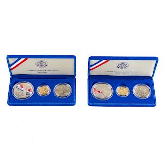 2- 1986 Proof Statue of Liberty 3 Coin Sets