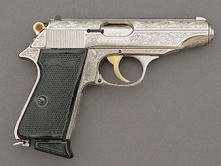 Wonderful Custom Engraved Walther PP Semi-Auto Pistol by Augustino Loprinzi
