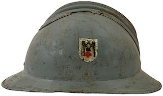 French M26 Adrian Helmet with German Medic Decal