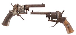 Antique Belgian Pin-Fire Revolvers (2)