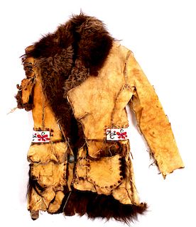 Plains Indian Shoshone Scout Buffalo Hide Coat