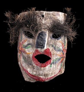Early Plains Indian Polychrome Painted Mask