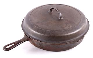 Large No. 10 Griswold Saute Pan With Lid