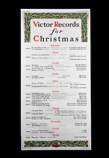 Original RCA Victor Christmas Records Poster 1916