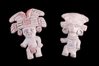 Pre-Columbian Mayan Effigy Figures (2) 500 A.D.