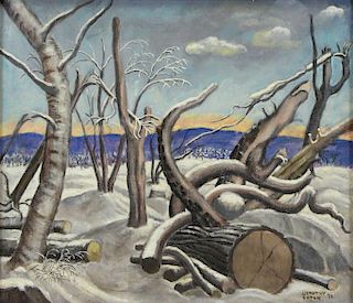 EATON, Dorothy. Oil on Canvas. Winter Landscape