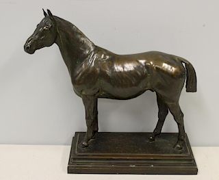 ILLEGIABLY Signed Bronze Sculpture of a Horse.