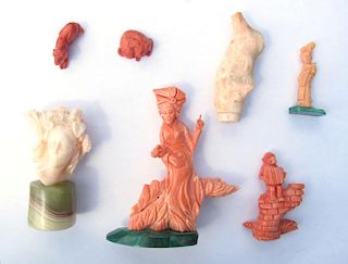 Grouping of Coral Carvings.