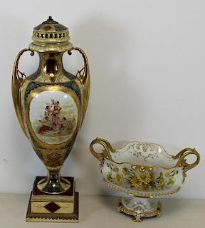 Antique Porcelain Lot To Inc Large Vienna Style