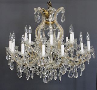Large and Fine Quality 21 Arm Crystal Chandelier.