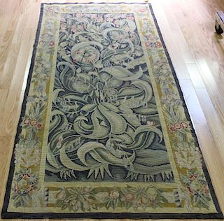 Antique Large Leaf Tapestry.