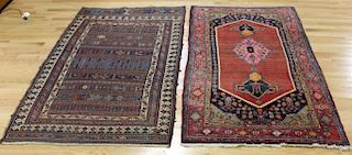 2 Antique and Finely Hand Woven Area Rugs.