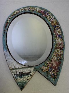 Antique Micro Mosaic Mirror with Floral