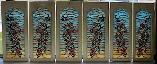 5 Tiffany Style Leaded Glass Panels.