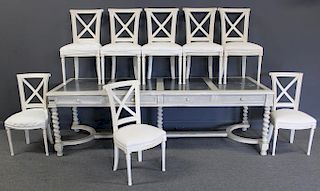 Fine Quality French Table and 8 Chairs.
