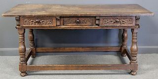 18th C Italian 3 Drawer Library Table.