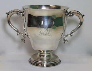 SILVER. 18th Century English Silver Loving Cup.