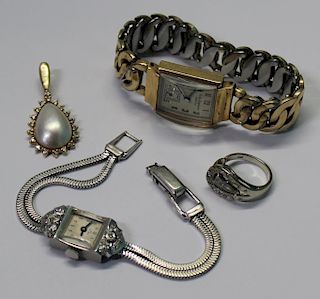 JEWELRY. Assorted Gold and Diamond Jewelry Group.