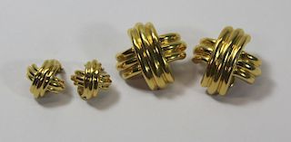 JEWELRY. (2) Pairs of Tiffany & Co. 18kt Gold
