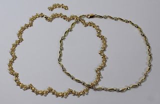 JEWELRY. 18kt and 14kt Gold Necklace Grouping.