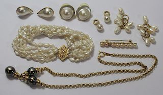 JEWELRY. Assorted Gold and Pearl Jewelry Grouping.