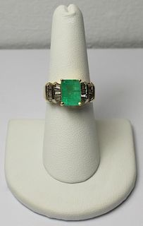 JEWELRY. 14kt Gold, 2+ cttw Emerald, and Diamond