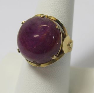 JEWELRY. Russian? Gilt Silver and Colored Gem