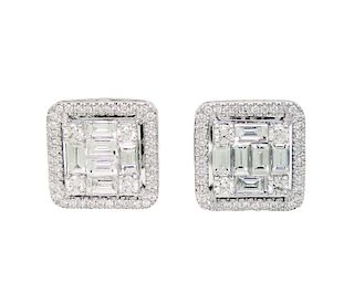 18k White Gold 4.50TCW Diamond Stud Earrings