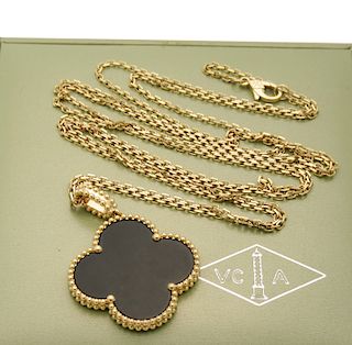 Van Cleef & Arpels Magic Alhambra Black Onyx long necklace, 1 motif 