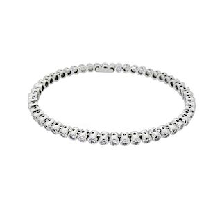 18k White Gold 3.00 TCW Diamond Bangle Bracelet