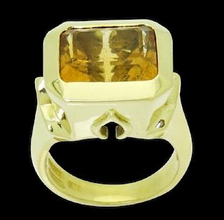 Michelle Mitchell 18k Yellow Gold Imperial Topaz Ring