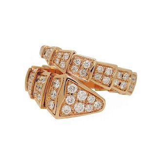BVLGARI B. SERPENTI 18kt Rose Gold Diamond Ring