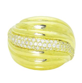 David Yurman 18K Yellow Gold Sculpted Cable Ring