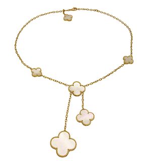 Van Cleef & Arpels Magic Alhambra 18k Yellow Gold 6 MotIff Necklace