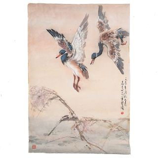 Lui-Sang Wong. Ducks, watercolor