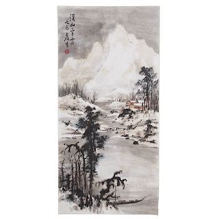 Lui-Sang Wong. Winter Landscape, watercolor