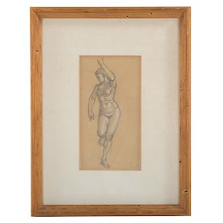 Joseph Sheppard. Female Nude, graphite