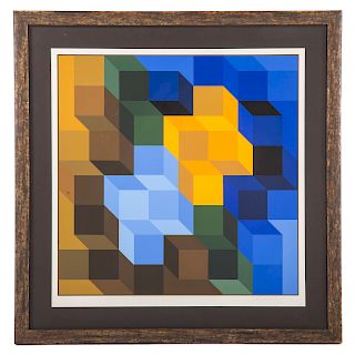 Victor Vasarely. "Hommage a l'Hexagone", serigraph