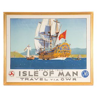 Norman Wilkinson. "Isle of Man", lithograph