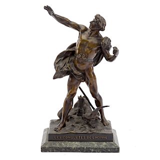 Emile Picault. "Les Conquetes De L' Homme," bronze