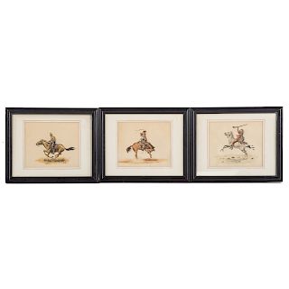 Three framed Theodore B. Pitman watercolors