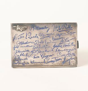 Silver Cigarette Case with Lindbergh "Autograph", .935
